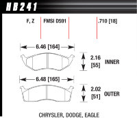 Колодки тормозные HB241F.710 HAWK HPS; 18mm