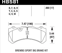 Колодки тормозные HB581G.660 HAWK DTC-60 Brembo 17 mm