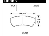 Колодки тормозные HB605W.625 HAWK DTC-30 Brembo F3 16 mm