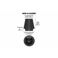 Воздушный фильтр нулевого сопротивления AEM 21-209DBF универсальный D=152mm - Воздушный фильтр нулевого сопротивления AEM 21-209DBF универсальный D=152mm