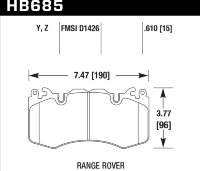 Колодки тормозные HB685Y.610 HAWK LTS, AMG 6.3 / RANGE ROVER BREMBO