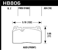 Колодки тормозные HB806Z.624 HAWK PC