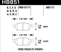 Колодки тормозные HB851W.680 HAWK DTC-30 D1771 Ford Focus III ST (Front) 2012->