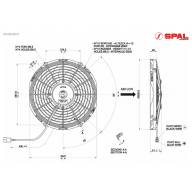 Вентилятор втягивающий (за радиатором) 11&quot; (280mm) 1430 м3/ч SPAL VA09-AP12/C-54A - Вентилятор втягивающий (за радиатором) 11" (280mm) 1430 м3/ч SPAL VA09-AP12/C-54A