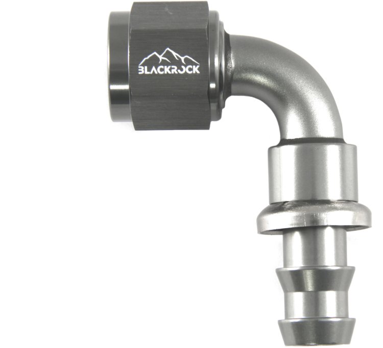 - 10 AN (10AN AN10) фитинг 90 градусов PUSH FIT серия BLACKROCK LAB P10-090-7Ti
