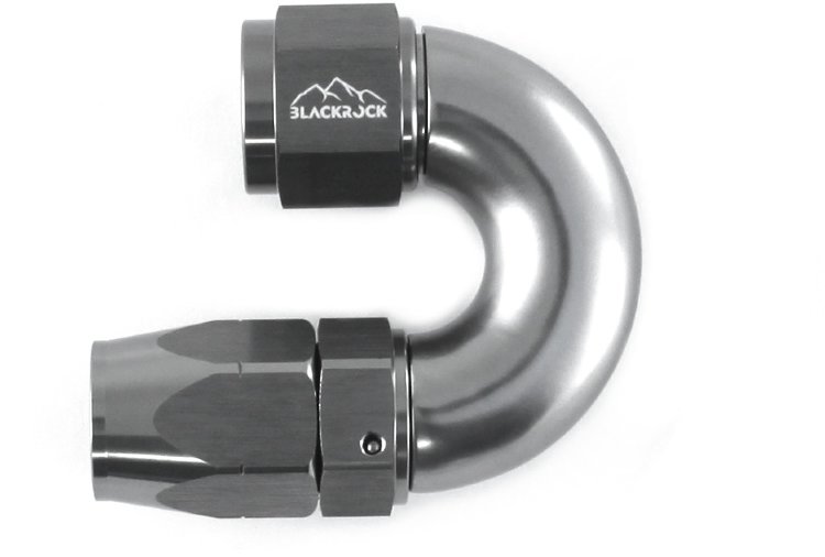 - 8 AN (8AN AN8) фитинг 180°, Full Flow серия BLACKROCK LAB A08-180-3Ti
