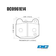 Колодки тормозные DC0961E14 DC Brakes RT.2  задние MMC Lancer Evo V-IX / SUBARU WRX Sti - Колодки тормозные DC0961E14 DC Brakes RT.2  задние MMC Lancer Evo V-IX / SUBARU WRX Sti