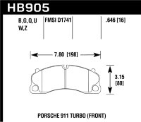 Колодки тормозные HB905U.646 HAWK DTC-70 перед Porsche 911 991 Turbo