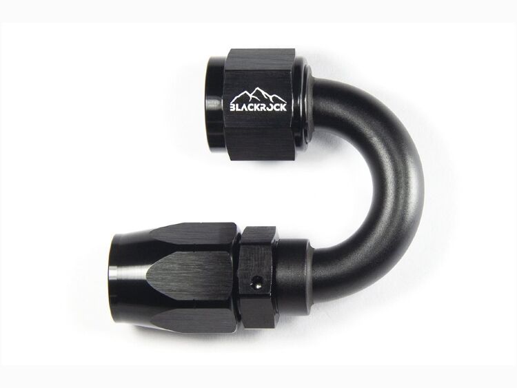- 8 AN (8AN AN8) фитинг 180°, 20 серия Cutter Style, BLACKROCK LAB ЧЁРНЫЙ, A08-180-2BK