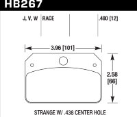 Колодки тормозные HB267W.480 HAWK DTC-30 Strange w/ 0.438 in. center hole 12 mm
