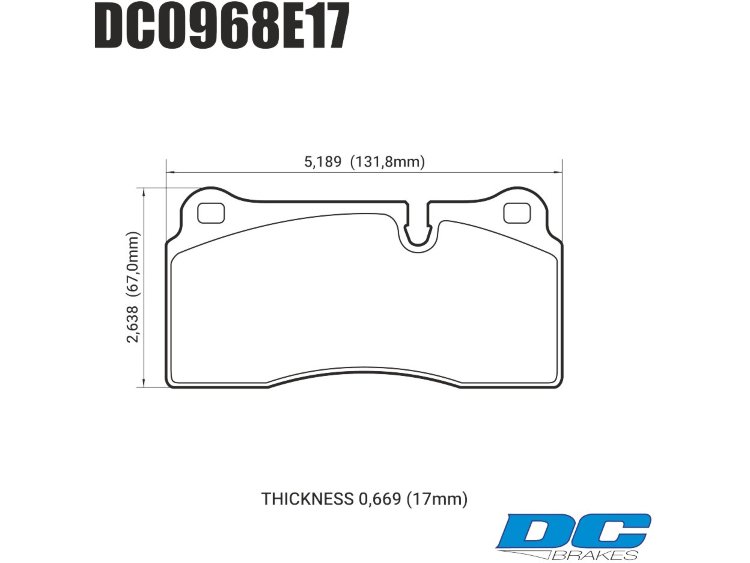 Колодки тормозные DC0968E17 DC Brakes RT.2 Brembo тип B, H, P / Rotora FC4 / Nissan GTR R35