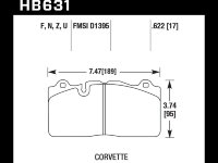 Колодки тормозные HB631N.622 HAWK HP Plus