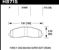 Колодки тормозные HB715P.713 HAWK SuperDuty; 18mm