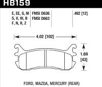 Колодки тормозные HB159M.492 HAWK Black Mazda Miata MX-5 1.8L (Rear) 13 mm