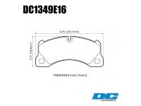 Колодки тормозные DC1349E14 DC Brakes RT.2, перед PORSCHE CAYENNE 9PA; PANAMERA 970; TOUAREG 7LA