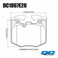 Колодки тормозные DC1867E20 DC brakes RT.2, перед BMW 5 G30, 6 G32GT, X3 G01, X4 G02, 7 G11