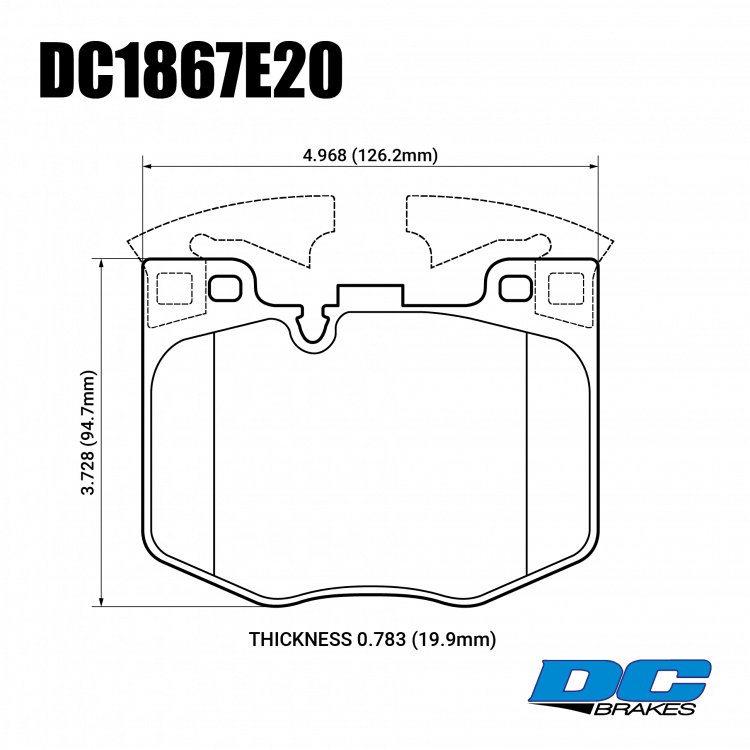 Колодки тормозные DC1867E20 DC brakes RT.2, перед BMW 5 G30, 6 G32GT, X3 G01, X4 G02, 7 G11
