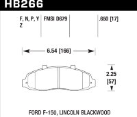 Колодки тормозные HB268F.665 HAWK HPS передние INFINITI G, I / NISSAN 350Z до 2006 г.в.