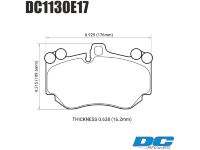 Колодки тормозные DC1130E17 DC Brakes RT.2 перед Porsche Cayenne Turbo 9PA 2007-2010