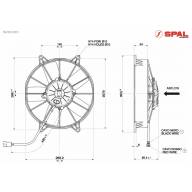 Вентилятор толкающий (перед радиатором) 10&quot; (255mm) 1750 м3/ч SPAL VA15-AP70/LL-39S - Вентилятор толкающий (перед радиатором) 10" (255mm) 1750 м3/ч SPAL VA15-AP70/LL-39S
