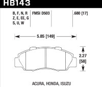 Колодки тормозные HB143S.680 HAWK HT-10 передние HONDA