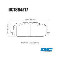 Колодки тормозные DC1894E17 DC brakes RT.2, перед A4 B9 RS4; A5 F53; Q5 FYB; Q7 4MB; Akebono - Колодки тормозные DC1894E17 DC brakes RT.2, перед A4 B9 RS4; A5 F53; Q5 FYB; Q7 4MB; Akebono