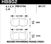 Колодки тормозные HB802N.661 Mustang Perf Package (Front)