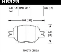 Колодки тормозные HB328B.685 HAWK Street 5.0 передние TOYOTA Celica, Corolla Verso
