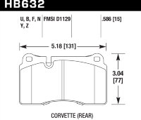 Колодки тормозные HB632U.586 HAWK DTC-70 передние AUDI TT RS (8J);  EVO; WRX STI