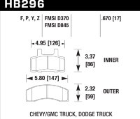 Колодки тормозные HB296P.670 HAWK SuperDuty