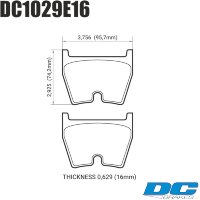 Колодки тормозные DC1029E16 DC Brakes RT.2 AUDI RS4, RS6, Brembo G (комплект 8 шт) JBT FB8P