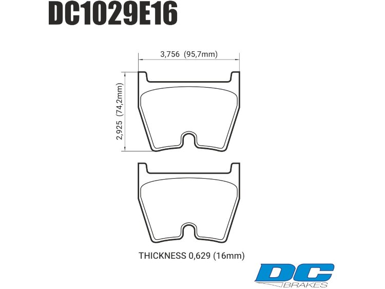 Колодки тормозные DC1029E16 DC Brakes RT.2 AUDI RS4, RS6, Brembo G (комплект 8 шт) JBT FB8P