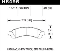 Колодки тормозные HB496P.640 HAWK SuperDuty; 16mm