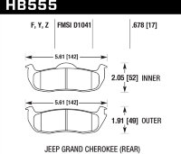 Колодки тормозные HB555Z.678 HAWK PC задние INFINITI QX56 / JEEP