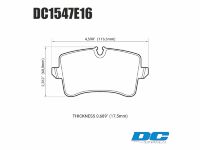 Колодки тормозные DC1547E16 DC Brakes RT.2 задн. AUDI RS5; RS7; S7; S6; PORSCHE MACAN