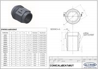 Гайка колёсная посадка конус, медное покрытие, сталь, резьба M12 x 1.25 mm A.I. TECH AIT AIT-DADO-9