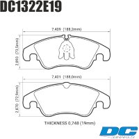 Колодки тормозные DC1322E19 DC Brakes RT.2 передние AUDI A4 8K (B8); A5 8T; Q5 