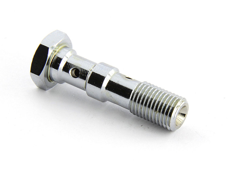 Болт (штуцер) двойной для banjo AN-04, 7/16x24 L=40 mm сталь хром Goodridge 773-44LCH