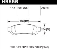 Колодки тормозные HB556P.710 HAWK SuperDuty задние Ford F-250 / F-350