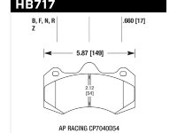 Колодки тормозные HB717N.660 HAWK HP Plus; 17mm