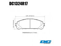 Колодки тормозные DC1324R17 DC Brakes Street HD+, перед Lexus RX350 2010-> ; HIGHLANDER 2010->