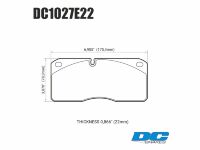 Колодки тормозные DC1027E22 DC Brakes RT.2 перед. система STOPTECH HD TOYOTA LC200 / LX570