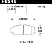 Колодки тормозные HB245E.631 HAWK Blue 9012 Honda 16 mm