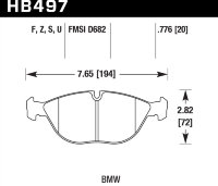 Колодки тормозные HB497F.776 HAWK HPS передние BMW X5 (E53), (E39)  (E38)