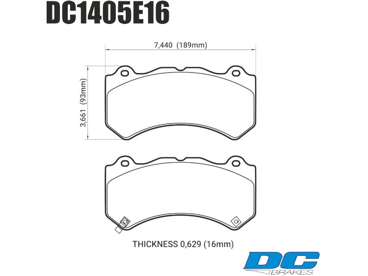 Колодки тормозные DC1405E16 DC Brakes RT.2 перед. Jeep SRT8 2012-2014, AUDI 4F RS6 (BREMBO)