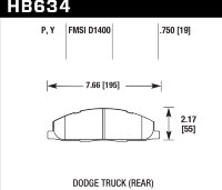 Колодки тормозные HB634P.750 HAWK SuperDuty задн. Dodge RAM 2500
