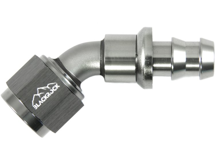 - 8 AN (8AN AN8) фитинг 45 градусов, PUSH FIT серия BLACKROCK LAB P08-045-7Ti