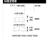 Колодки тормозные HB298Y.787 HAWK LTS