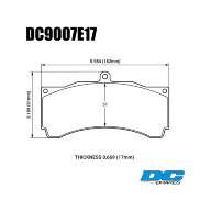 Колодки тормозные DC9007E17 DC Brakes RT.2 PROMA 6 порш, Stop Tech, JBT, Alcon, HPB, XYZ 18 mm - Колодки тормозные DC9007E17 DC Brakes RT.2 PROMA 6 порш, Stop Tech, JBT, Alcon, HPB, XYZ 18 mm