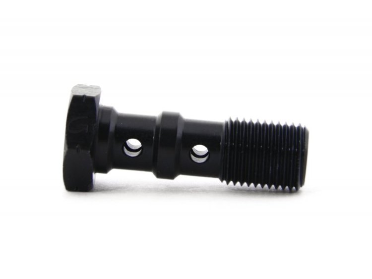 Болт (штуцер) двойной для banjo M10x1 L=30 mm алюминий ЧЕРНЫЙ, Goodridge 993-03-31DBK